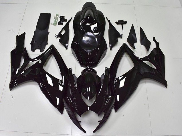 Suzuki GSXR 600/750 Motorrad Verkleidung 2006-2007 - Glanzendes Schwarz