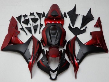 Honda CBR600RR Motorrad Verkleidung Kit 2007-2008 - Rot Matt Schwarz