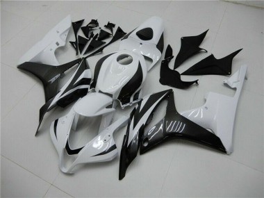 Honda CBR600RR Motorrad Verkleidung 2007-2008 - Weiss Glanzendes Schwarz
