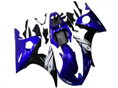 Yamaha YZF R6 Motorrad Verkleidung 2003-2004 - Blau Weiss Glanzendes Schwarz