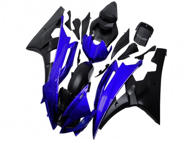 Yamaha YZF R6 Motorrad Verkleidung 2006-2007 - Blau Matt Schwarz