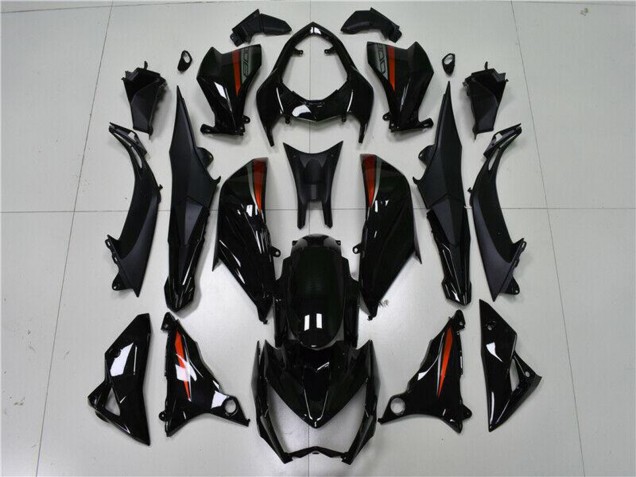 Kawasaki Z800 Motorrad Verkleidung 2013-2018 - Glanzendes Schwarz Rot Silber