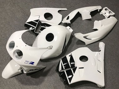 Honda CBR250RR Motorrad Verkleidung 1990-1998 - Weiss Glanzendes Schwarz