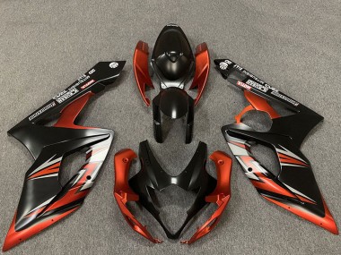 Suzuki GSXR 1000 Motorrad Verkleidung 2005-2006 - Matt Schwarz Orange