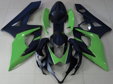 Suzuki GSXR 1000 Motorrad Verkleidung 2005-2006 - Matt Schwarz Grun
