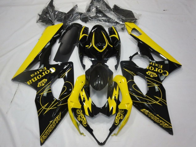 Suzuki GSXR 1000 Motorrad Verkleidung 2005-2006 - Gelb Schwarz Corona Alstare
