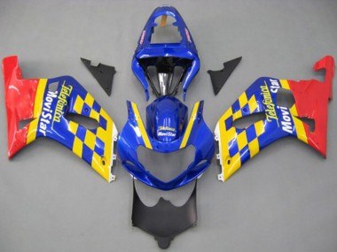 Suzuki GSXR 600 / GSXR 750 Motorrad Verkleidung 2001-2003 - Blau Gelb Rot Telefonica MoviStar