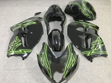 Suzuki GSXR 1300 Motorrad Verkleidung 1996-2007 - Glanzendes Schwarz Grun Blitz