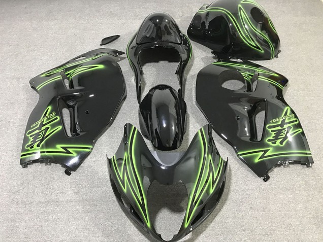 Suzuki GSXR 1300 Motorrad Verkleidung 1996-2007 - Glanzendes Schwarz Grun Blitz