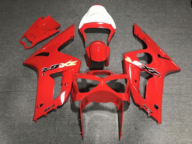 Kawasaki ZX6R Motorrad Verkleidung 2003-2004 - Rot 636