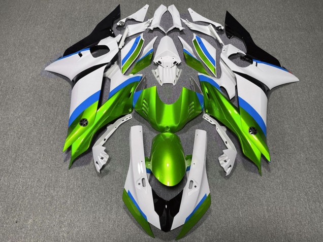 Yamaha R6 Motorrad Verkleidung 2017-2025 - Weiss Blau Grun