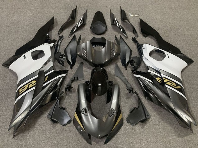Yamaha R6 Motorrad Verkleidung 2017-2025 - Weiss Grau Glanzendes Schwarz Gold