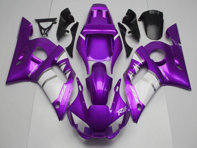 Yamaha R6 Motorrad Verkleidung 1998-2002 - Lila Weiss