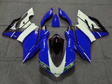 Ducati 959 1299 Motorrad Verkleidung 2015-2020 - Blau Weiss Glanzendes Schwarz Unibat Flex-Box OEM Stil