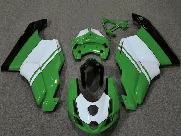Ducati 749 999 Motorrad Verkleidung 2003-2004 - Weiss Grun Glanzendes Schwarz