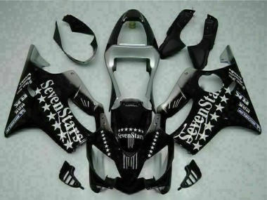 Honda CBR600 F4i Motorrad Verkleidung 2001-2003 - Glanzendes Schwarz Silber SevenStars