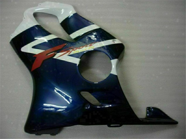 Honda CBR600 F4i Motorrad Verkleidung 2001-2003 - Weiss Blau Schwarz Streifen