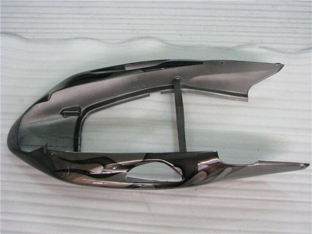 Honda CBR1100XX Blackbird Motorrad Verkleidung 1996-2007 - Glanzendes Schwarz Silber Flamme