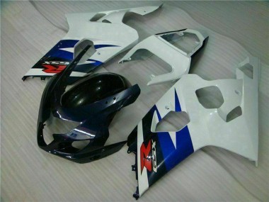 Suzuki GSXR 600/750 Motorrad Verkleidung 2004-2005 - Weiss Blau Glanzendes Schwarz Rot