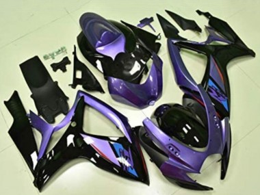 Suzuki GSXR 600/750 Motorrad Verkleidung 2006-2007 - Lila Glanzendes Schwarz Blau