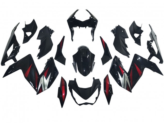 Kawasaki Z250/Z300 Motorrad Verkleidung 2015-2016 - Glanzendes Schwarz Rot Silber
