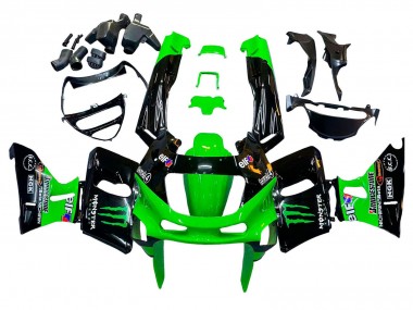 Kawasaki ZZR600 Motorrad Verkleidung 1998-2003 - Grun Schwarz Monster Elf