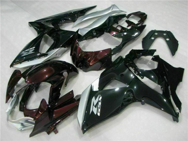Suzuki GSXR 1000 Motorrad Verkleidung 2009-2016 - Glanzendes Schwarz Silber Weiss