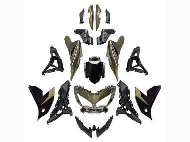 Kawasaki Versys 650 Motorrad Verkleidung 2022-2025 - Dunkel Grun Schwarz