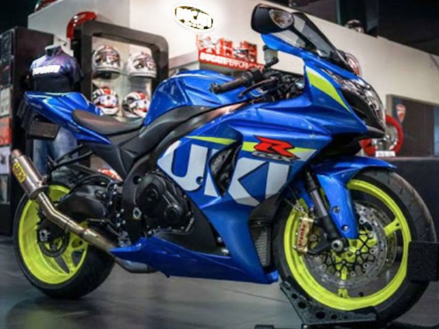 Suzuki GSXR 1000 Motorrad Verkleidung 2009-2016 - Blau Grun Weiss