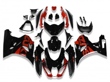 Suzuki GSXR 1000 Motorrad Verkleidung 2017-2024 - Glanzendes Schwarz Rot
