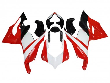 Ducati Panigale V2 Motorrad Verkleidung 2020-2024 - Weiss Rot Glanzendes Schwarz