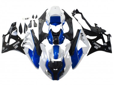 BMW S1000RR Motorrad Verkleidung 2009-2014 - Weiss Blau Glanzendes Schwarz Castrol