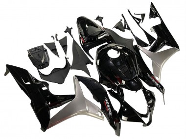 Honda CBR600RR Motorrad Verkleidung Kit 2007-2008 - Silber Glanzendes Schwarz