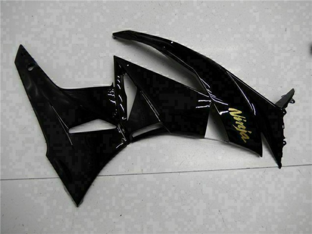 Kawasaki ZX6R Motorrad Verkleidung 2009-2012 - Glanzendes Schwarz Gold Ninja