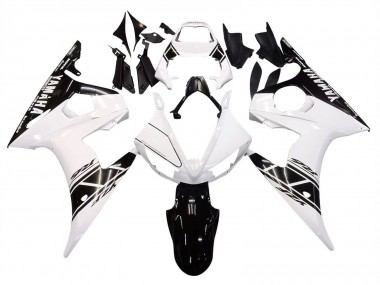 Yamaha YZF R6 Motorrad Verkleidung 2003-2004 - Weiss Glanzendes Schwarz