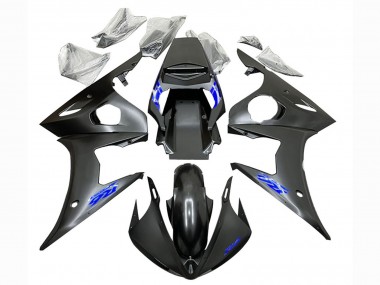 Yamaha YZF R6 Motorrad Verkleidung 2003-2004 - Matt Schwarz Blau