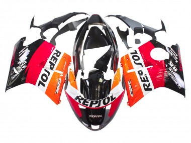 Honda CBR1100XX Blackbird Abs Motorrad Verkleidungen 1996-2007 - Orange Weiss Rot Glanzendes Schwarz Repsol
