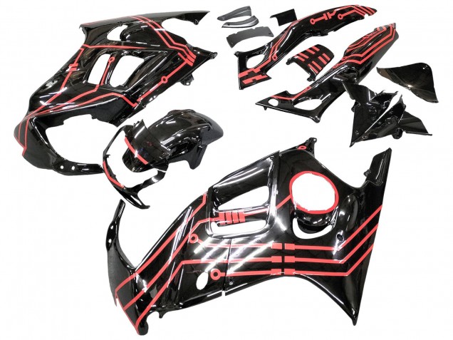 Honda CBR600 F3 Motorrad Verkleidung Kit 1997-1998 - Rot Glanzendes Schwarz