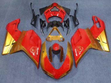 Ducati 848 Motorrad Verkleidung 2007-2014 - Rot Gold