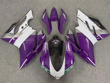 Ducati 959/1299 Motorrad Verkleidung 2015-2020 - Lila Weiss Glanzendes Schwarz Flex-Box