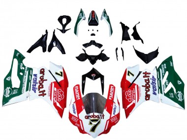 Ducati 959/1299 Motorrad Verkleidung 2015-2020 - Weiss Rot Grun Valsir Fiamm 7