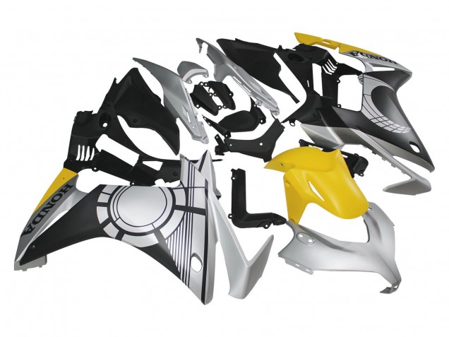 Honda CBR500R Motorrad Verkleidung 2013-2015 - Silber Gelb Matt Schwarz