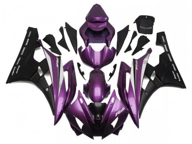 Yamaha YZF R6 Motorrad Verkleidung 2006-2007 - Lila Matt Schwarz Santunder