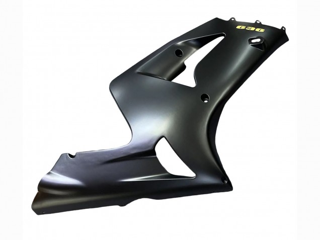 Kawasaki ZX6R Motorrad Verkleidung 2003-2004 - Matt Schwarz Gold 636