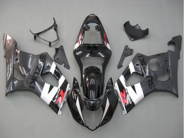 Suzuki GSXR 1000 Motorrad Verkleidung 2003-2004 - Glanzendes Schwarz Weiss Grau Rot