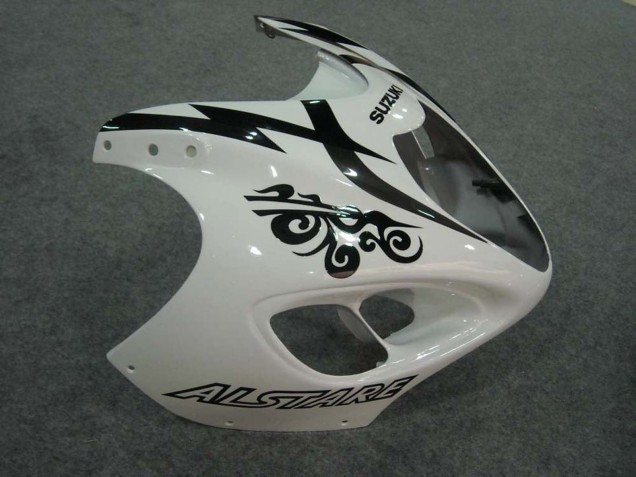 Suzuki GSXR 1300 Hayabusa Motorrad Verkleidung 1996-2007 - Weiss Schwarz Corona