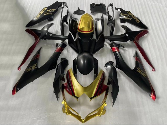 Suzuki GSXR 600 / GSXR 750 Motorrad Verkleidung 2006-2007 - Gold Matt Schwarz Rot