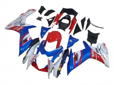 Suzuki GSXR 600 / GSXR 750 Motorrad Verkleidung 2008-2010 - Weiss Rot Blau