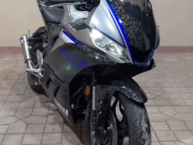 Yamaha YZF R3/R25 Motorrad Verkleidung 2022-2024 - Marble Schwarz Silber Blau Geschmiedet Carbonfaser Stil
