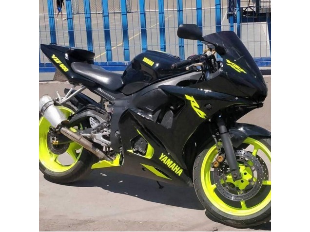 Yamaha YZF R6 Motorrad Verkleidung 2003-2004 - Glanzendes Schwarz Neon Gelb